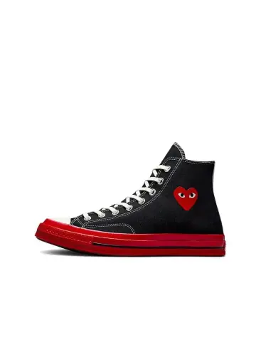 CONVERSE CHUCK TAYLOR ALL-STAR 70 HI COMME DES GARCONS PLAY BLACK RED MIDSOLE